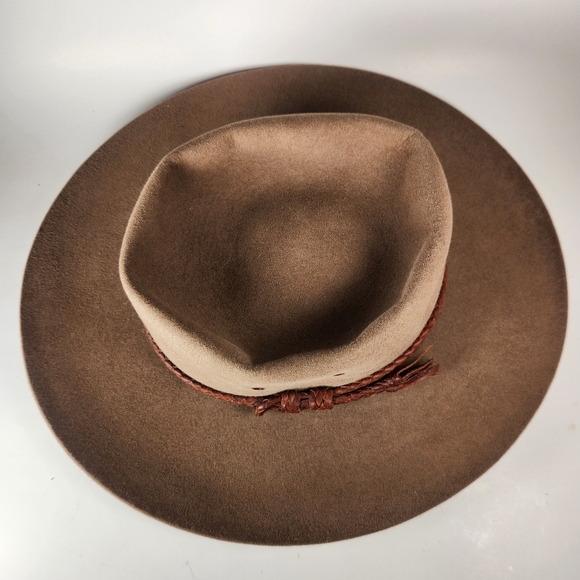 AKUBRA Drover Cowboy Hat Size 56 Brown Pure Rabbit Fur Felt Australian Western - Picture 8 of 13